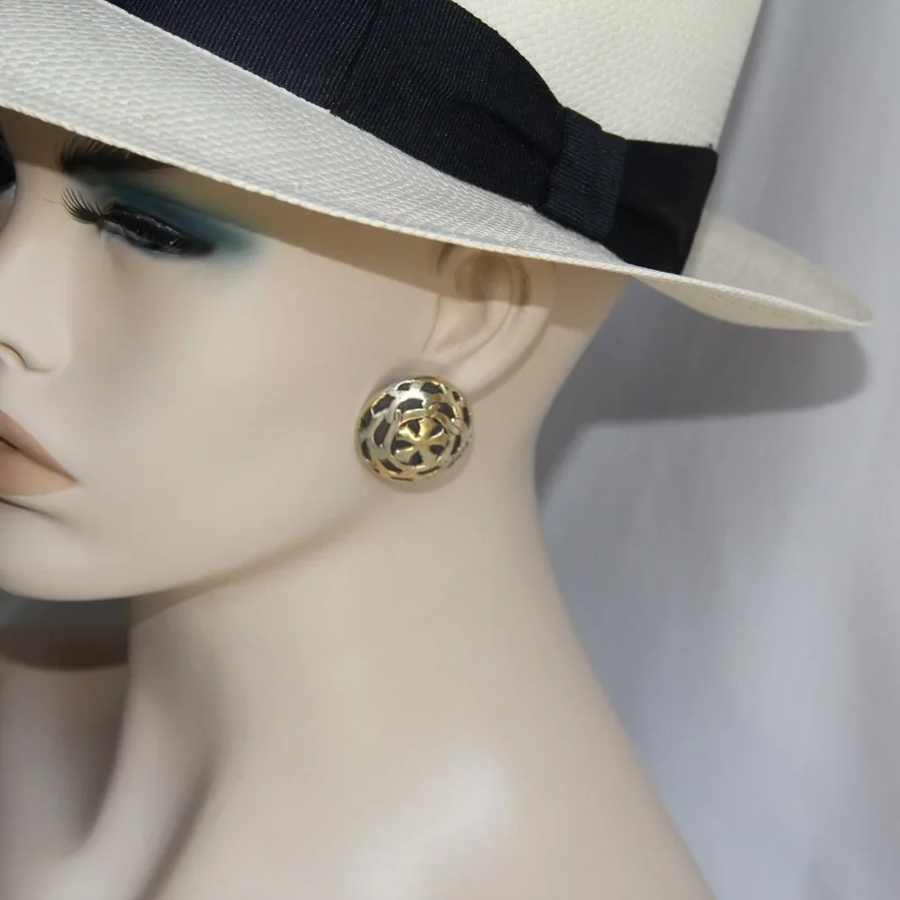 John Hardy Gold Filigree Dome Clip-On Earrings